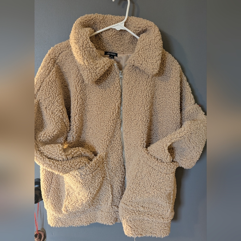 Wild Fable Cozy Tan Sherpa Jacket - Picture 4 of 5